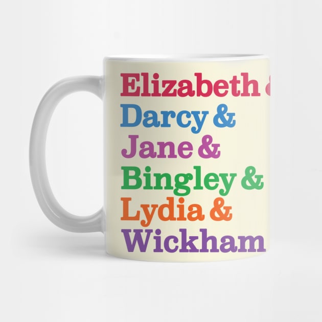 Elizabeth & Darcy & Jane & Bingley & Lydia & Wickham, Jane Austen, Pride & Prejudice by Coralgb